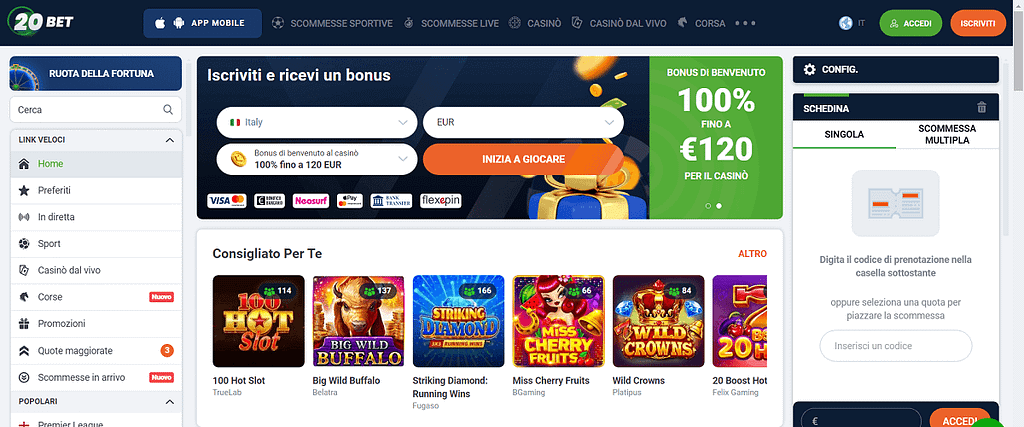 20BET RECENSIONI