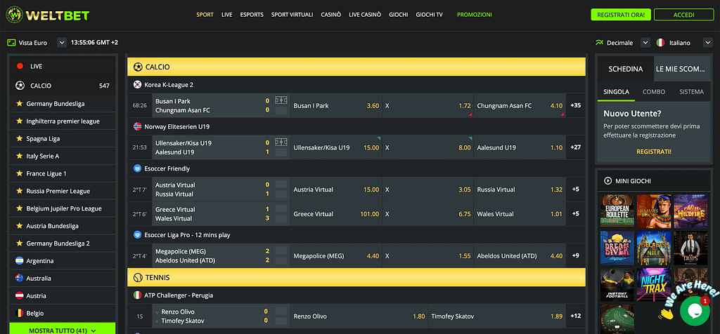 welbet scommesse