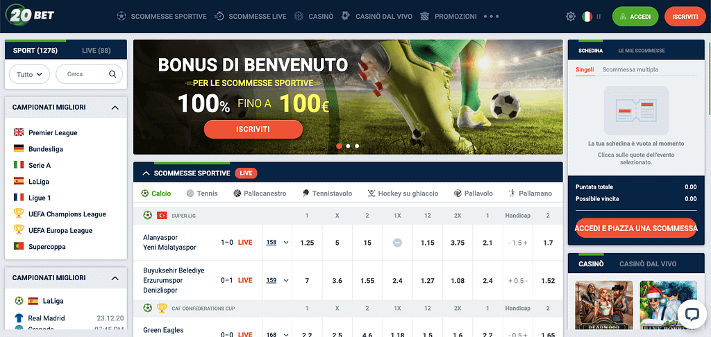20BET RECENSIONI – RECENSIONE 20BET Screenshot