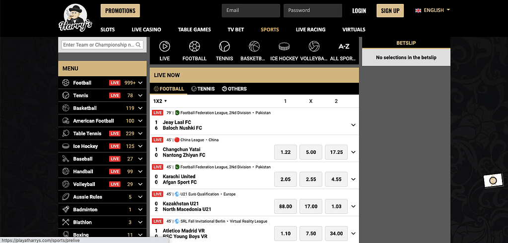 RECENSIONE HARRYS SCOMMESSE & CASINO Screenshot