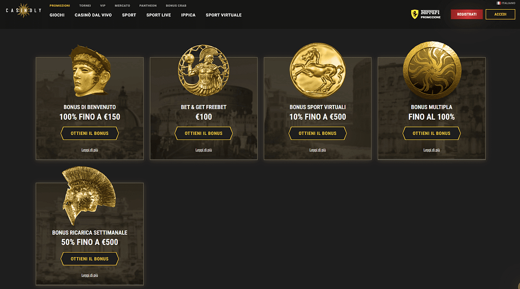 Casinoly recensioni Bonus scommesse
