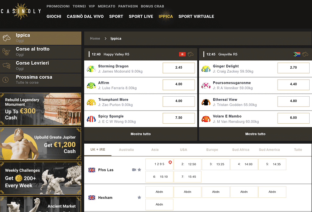 casinoly recensioni scommesse ippiche